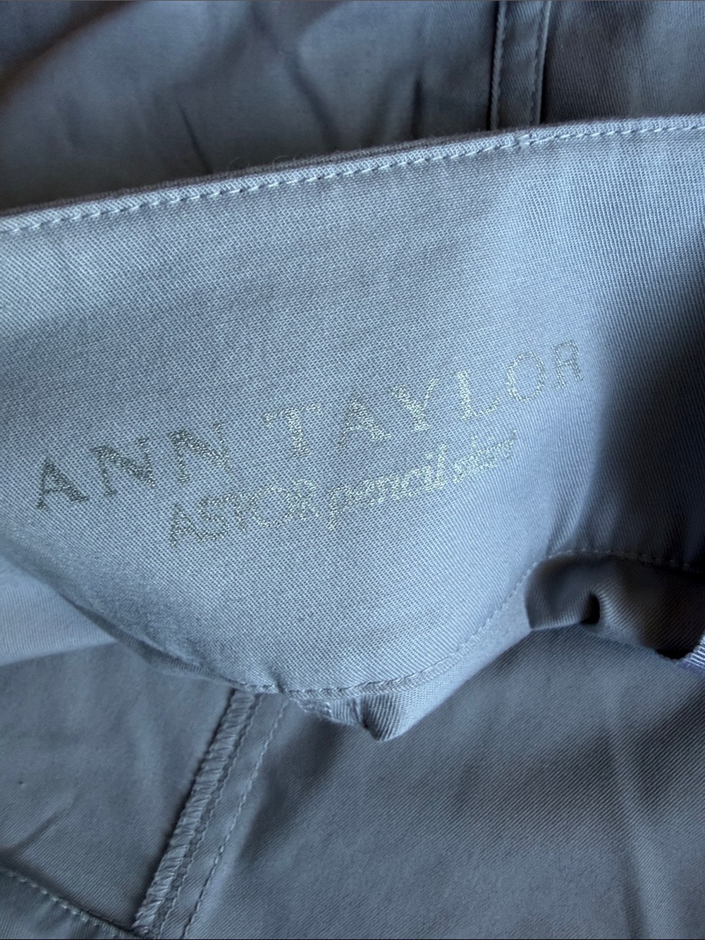 Ann Taylor Astor Light Gray Panel Pencil Skirt cotton sz 8 office wear EUC KH - Picture 2 of 4